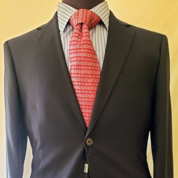 Rosetti 38S Navy Blue 2pc 100% Super 150s Wool Suit NWT - Picture 1 of 8